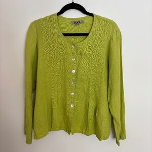 Flax Chartreuse Linen Blouse
